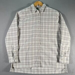 Madewell Corduroy‎ Button Up Shirt Womens Medium White Lombard Plaid Oversized